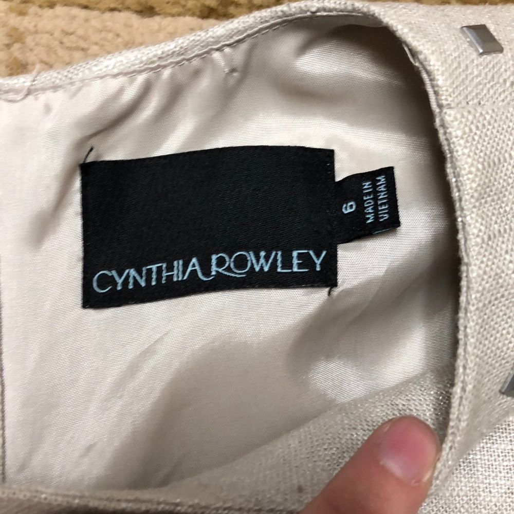 Cynthia Rowley Metallic Linen Studded Dress - Picture 5 of 5